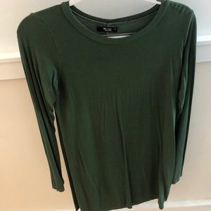 Green long sleeve T-shirt dress